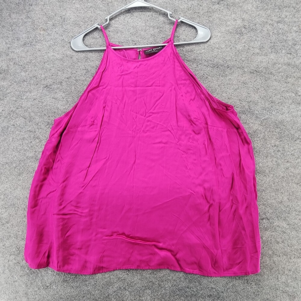 Lane Bryant Blouse Womens 16 Sleeveless Pink Satin